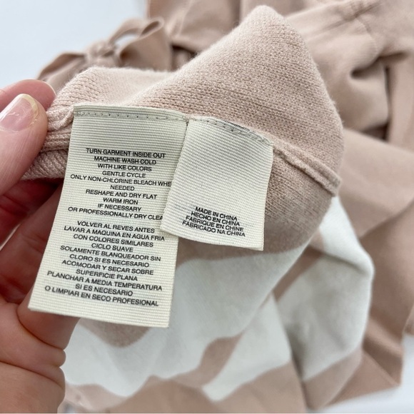 Rachel Rachel Roy Soft Pink White Stripe Tie Back Pullover Sweater Size‎ S - Picture 8 of 9